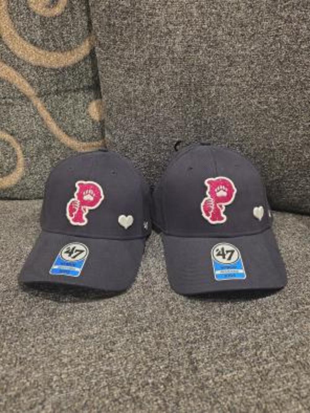 47 Brand Navy Blue Baseball Cap with Pink Paw Logo